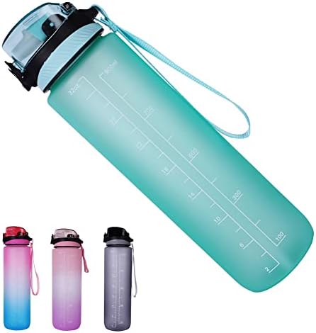 Unisweet 32oz בקבוק מים ספורט עם יצרנית זמן וקש ונשיאה רצועות ואבטחה מנעול טריטאן BPA ללא הוכחת דליפה מראש