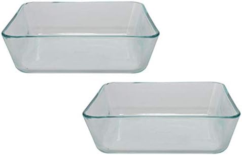 פיירקס 7212 11 כוס מלבן ברור זכוכית מזון אחסון צלחת-2 חבילה