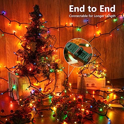 אורות חג המולד של TOODOR C9 אורות חג מולד מולטי -צבעוני ומולטי -צבעוני, 33ft 100 ספירה אורות מיתרי