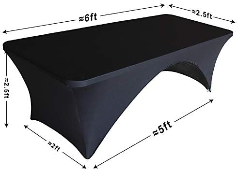 EuroMax ארהב סטרץ 'טבלה כיסוי 6 רגל. 30+ צבעים צבעים מפת שולחן פוליאסטר מתיחה סטרץ שולחן שולחן שולחנות,