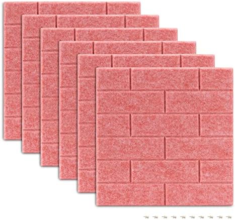 אריחי לבד של נבאריס לקיר-11.8 על 11.8 לוחות אריחי לוח מודעות מרובעים עם דפוס לבנים-כולל 10 סיכות