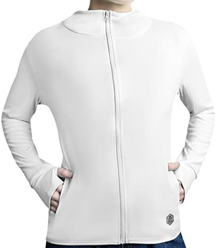 Upf upf 50+ שרוול ארוך חולצות קפוצ'ון ז'קט UV הגנה מפני בגדים בגדים לחולצות נשים עם ביצועים חיצוניים