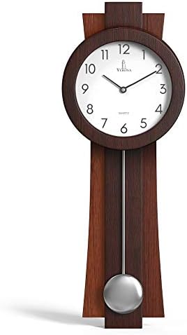 שעון קיר מטוטלת מופעל - שעון מטוטלת מודרנית 23.5x8.5 אינץ
