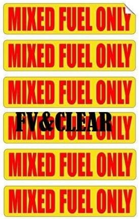 6 חבילות דלק מעורב רק מדבקות/מדבקות/תוויות/סמנים תערובת גז נפט