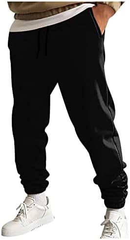 מכנסי טרנינג של Xiaxogool, מכנסי מטען רחבים גברים מכנסי טיול מזדמנים אימון רצים שרוך מכנסי טרנינג לגברים