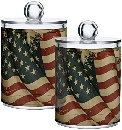 innewgogo דגל אמריקאי 2 חבילות כותנה כותנה מחזיק כדורים מארגן מארגן צנצנות אמבטיה מפלסטיק עם מכסים כדור