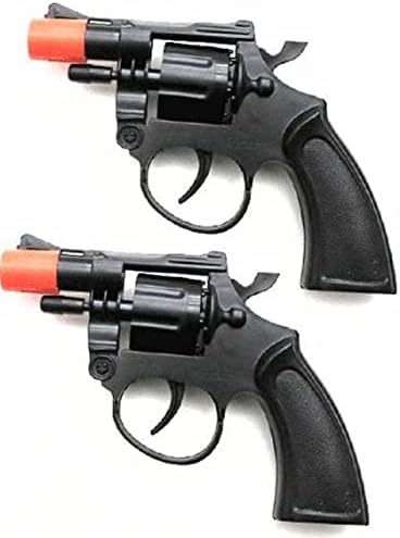 צעצוע כובע אקדח: סט של 2 משטרת סגנון 38 סופר כובע 8-ירה אקדחים