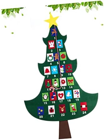 3 יחידות עץ עם אספקת חג המולד תליית בד ספירה לאחור אדוונט הרגיש לוח שנה ילדים צרכי עבור כיסים צורת קישוטי