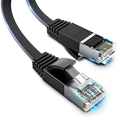 Musment Cat 8 כבל Ethernet 10ft, חוט תיקון מחשב שטוח ברשת אינטרנט, כבל אתרנט במהירות גבוהה, כבל LAN דק עם RJ45,