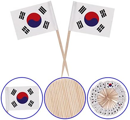 יפינג 100 יחידות קוריאה קיסם דגלים, קוריאה דגל ספקי צד, קוריאני דגל מרים, קוריאני קוקטייל דגל, מסיבת נושאים,מיני