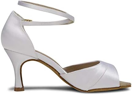 Jiajia 20522 סנדלי סאטן לנשים עקב התרחבות נעלי סלסה לטינית נעלי ריקוד