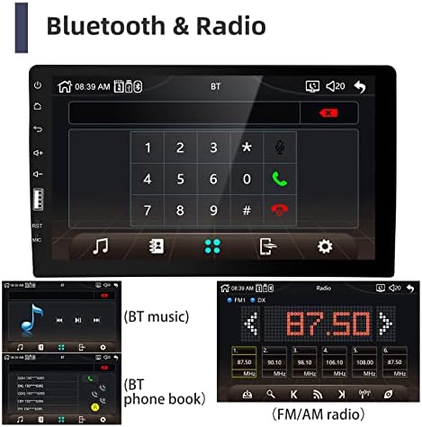 רדיו סטריאו של Sine DIN SEART Apple Carplay עם Bluetooth, Hodozzy מסך מגע 9 אינץ