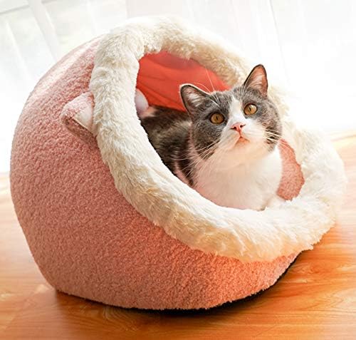 חצי סגור חתול אוזניים חתול קן חורף חם קטיפה בתוספת עבה חתול מיטת נסיכה חמוד חתול קן סתיו וחורף דגם