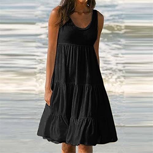 נשים ביריות אופנה חוף שמלת נוח חמוד הדפסת קיץ שמלות רופף סקסי שרוולים עגול צוואר שמלה