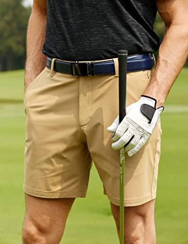 CRZ יוגה של CRZ למכנסי גולף נוחות כל היום - 7 / 9 '' מתיחה משקל קל משקל מזדמן מכנסיים קדמיים שטוחים