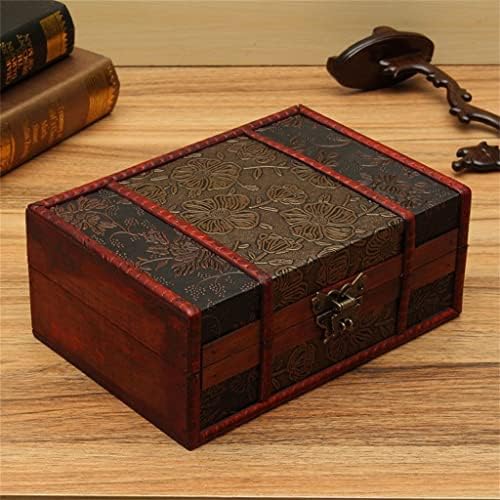 WJCCY עתיק קופסת עץ רטרו קופסת אחסון מעודנת קופסת שולחן עבודה סינית תיבת ספרים סארינרי מיון מתנה