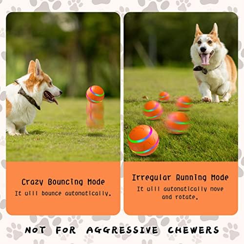 אינטראקטיבי כלב כדור צעצועים, פעיל מתגלגל כדור עבור מקורה כלבים/חתולים עם תנועה הופעל / נטענת,