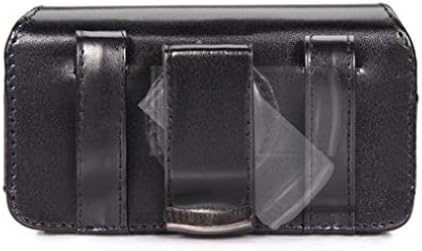 קייס קליפ קליפ עור מסתובב לולאות נרתיק כיסוי כיסוי לשאת מגן תואם ל- Samsung Strive A687 - זמש -