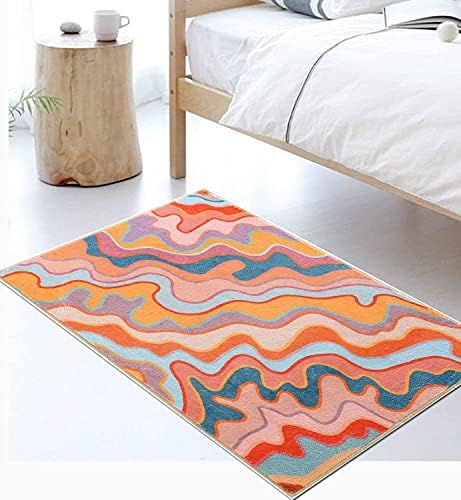 שטיח אזור מופשט וינטג '3x5 שטיח מבטא צמר דמוי דמוי