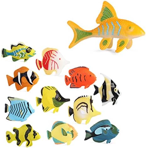 טוינדונה 12 יחידות דוגמנית דגים צעצועים דגים חיות חיות ילדים צעצוע דגים טרופיים דגים מיניאטוריים דגים דגים