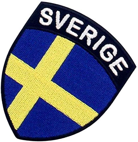 טלאי דגל מגן שוודיה שוודיה ברזל אפליקציות רקום על תפירה על סמל לאומי שוודי