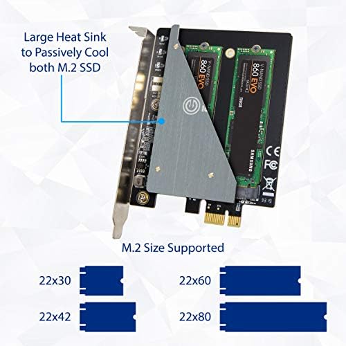IO Crest DUAL M.2 B-KEY SATA SSD ממיר PCI EXPRES