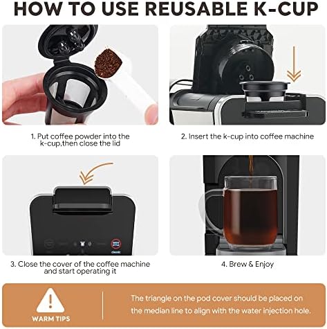 לשימוש חוזר כוסות קפה תרמילי עבור נינג 'ה כפול לחלוט מכונת קפה - למילוי חוזר קפה אביזרי תואם עם נינג' ה 301