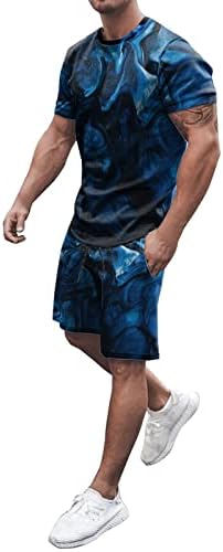 גברים של קיץ מכנסיים קצרים סט 2 חתיכות קצר שרוול מזדמן תלבושות כושר רופף אתלטי ספורט אימונית פולו חולצה