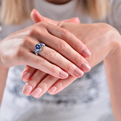 נשים מבטיחות טבעות 2 יחידות טבעת יהלום כחול אור יוקרה להקת חתונה לערימה לנשים טבעות אירוסין מתנות