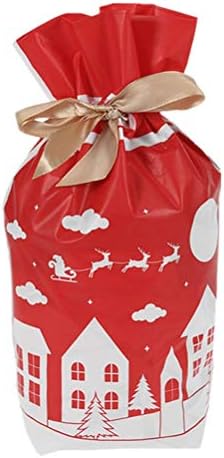 קבילוק 50 יחידות חג המולד סוכריות שקיות קריקטורה מודפס שרוך כיס מתנה לטפל תיק המפלגה לטובת