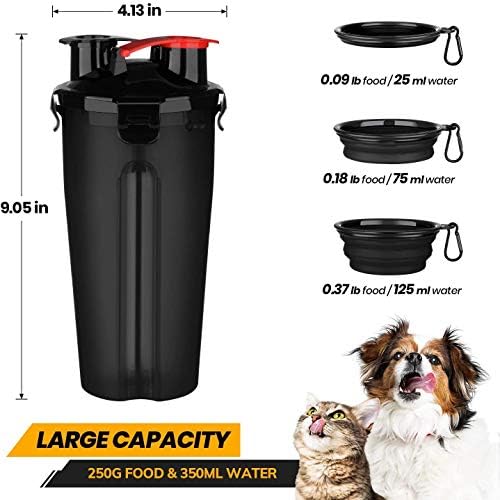 קערות בקבוק מים לכלבים שיאנגיה מיכל מזון לחיות מחמד 2 ב -1 עם קערות כלבים מתקפלות, קערות מים