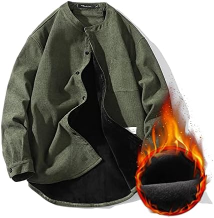 מעיל קורדרוי מוצק של Fsahjkee, סתיו וחורף פליס תלבושות שרפה מעילי שירות עירוני עירוני מעיל