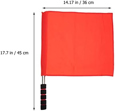 יארדווה קיאק דגל בטיחות דגל שופט דגלי שופט ספורט 2 יחידות עם מוט מתכת אדום דגל אימון עם ידית ספוג דגלי