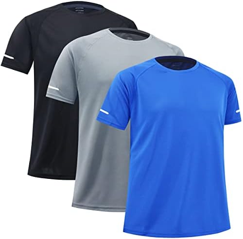 חולצות אימון של גברים גבוהים שרוול קצר פעיל למעלה כושר יבש כושר טי צוואר צוות אתלטי ריצת חולצת טי