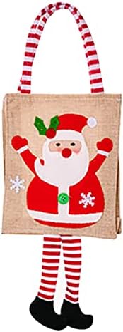 מתחת לאחסון מיטה קטן לחג המולד קטע מצויר הדפס תלייה תלייה עם רגל פסים תיק חגיגי לילדים חגיגי גודל מתנה בגודל