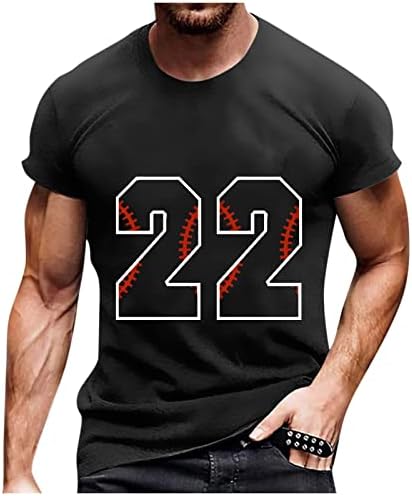 Mens Crewneck Thrick Baseball חולצות הדפסה גרפית אתלטית היפ הופ חידוש שרוול קצר כותנה צמרות לגברים