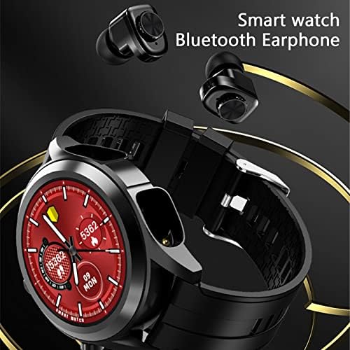 MIS1950s Health and Fitness Watch Watch עם אוזניות, שעון כושר עגול, שעון Bluetooth בגודל 1.28 אינץ