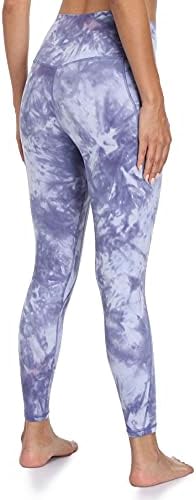 Colorfulkoala לנשים גבוהות מותניים חותלות חלקות עם כיסים 7/8 אין מכנסי יוגה קדמיים של תפר קדמי