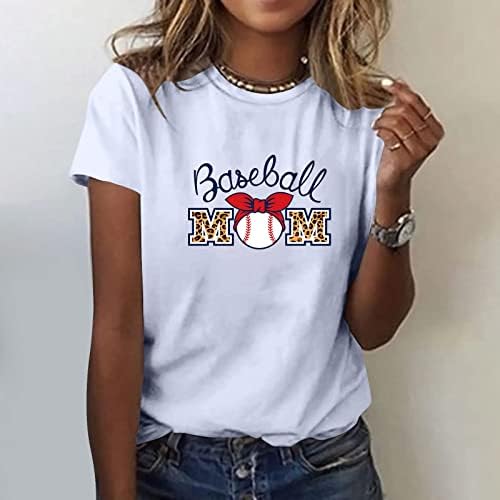 נשים 2023 קיץ חולצות בייסבול אמא חולצות חוף סופטבול הדפסת חולצה למעלה מקרית אמא של יום ספורט חולצה טיז