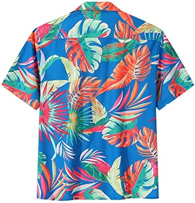מק ' דר חולצות הוואי לגברים עם שרוול קצר רופף כפתור למטה חולצת חוף אלוהה טרופית-גדולה וגבוהה
