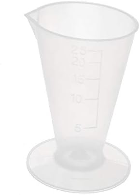 מעבדת מטבח X-DREE פלסטיק PP צורה חרוטית כוס מדידה כוס 25 מל קיבולת ברורה (Laboratorio de Cocina Plástico