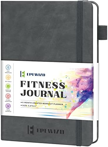 Epewizd Fitness Journal מתכנן אימון הכריכה הקשה 6- חודשים אימון ללא תאריך פנקס יומן בית אביזרי כושר לנשים