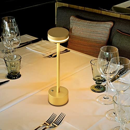 מנורת שולחן אלחוטית נטענת מודרנית של פונטפנטה, מנורת סוללה הניתנת לעמעום מעטפת אלומיניום, סוללה