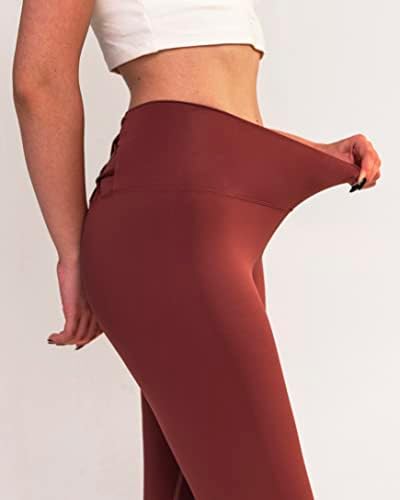 מכנסי יוגה במותניים גבוהות - חותלות לבקרת בטן גבוהה של נשים - חותלות יוגה 4 כיווניות עם כיסים