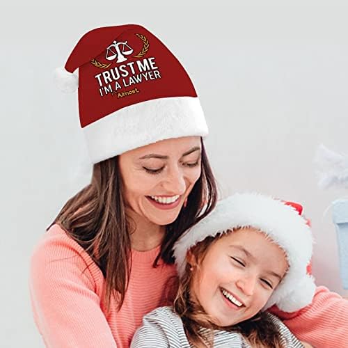 תאמין לי אני כמעט עורך דין חג המולד כובע סנטה כובע עבור יוניסקס מבוגרים נוחות קלאסי חג המולד