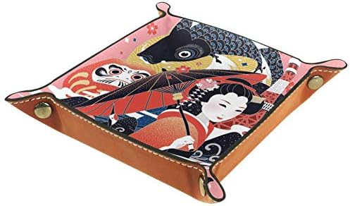 אייסו שרות מגש יפן קונספט הדפסת עור תכשיטי מגשי ארגונית תיבת עבור ארנקים, שעונים, מפתחות, מטבעות,
