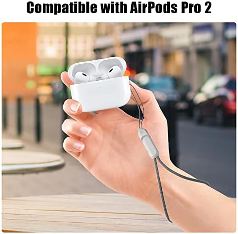שרוך Hifan תואם ל- AirPods Pro 2, אנטי-טיפה ואנטי-אבוד שרוך, שרוך מתכוונן עם קליפ עבור AirPods Pro