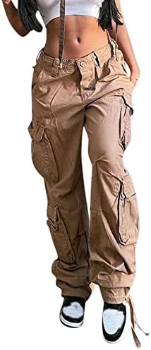 Grge Beuu נשים מכנסי מטען רחבים היפ הופ שרציף רצים סועדים מזדמנים מכנסי רגל רופפים רופפים y2k מכנסי