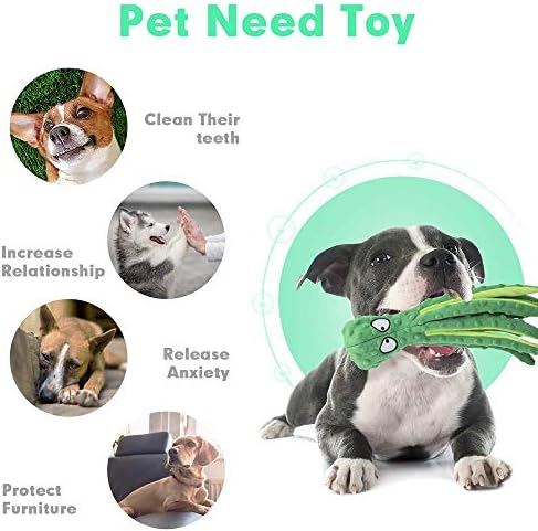 N צעצועים חריקים של כלב עמיד, ללא מילוי צעצועי קמטים קטיפים צורת תמנון - בטוחה ועמידה לעיסה אינטראקטיבית עמידה