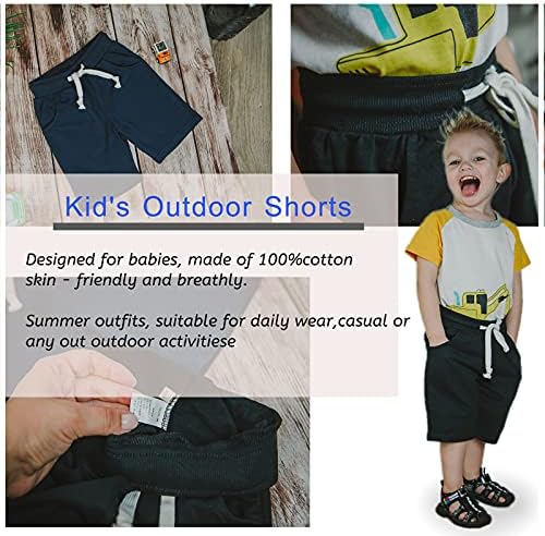 מכנסיים קצרים של תינוקות פעוטות HZXVIC, מכנסיים קצרים בקיץ כותנה לילדים, 3 מכנסי רץ לילדים של ילדים